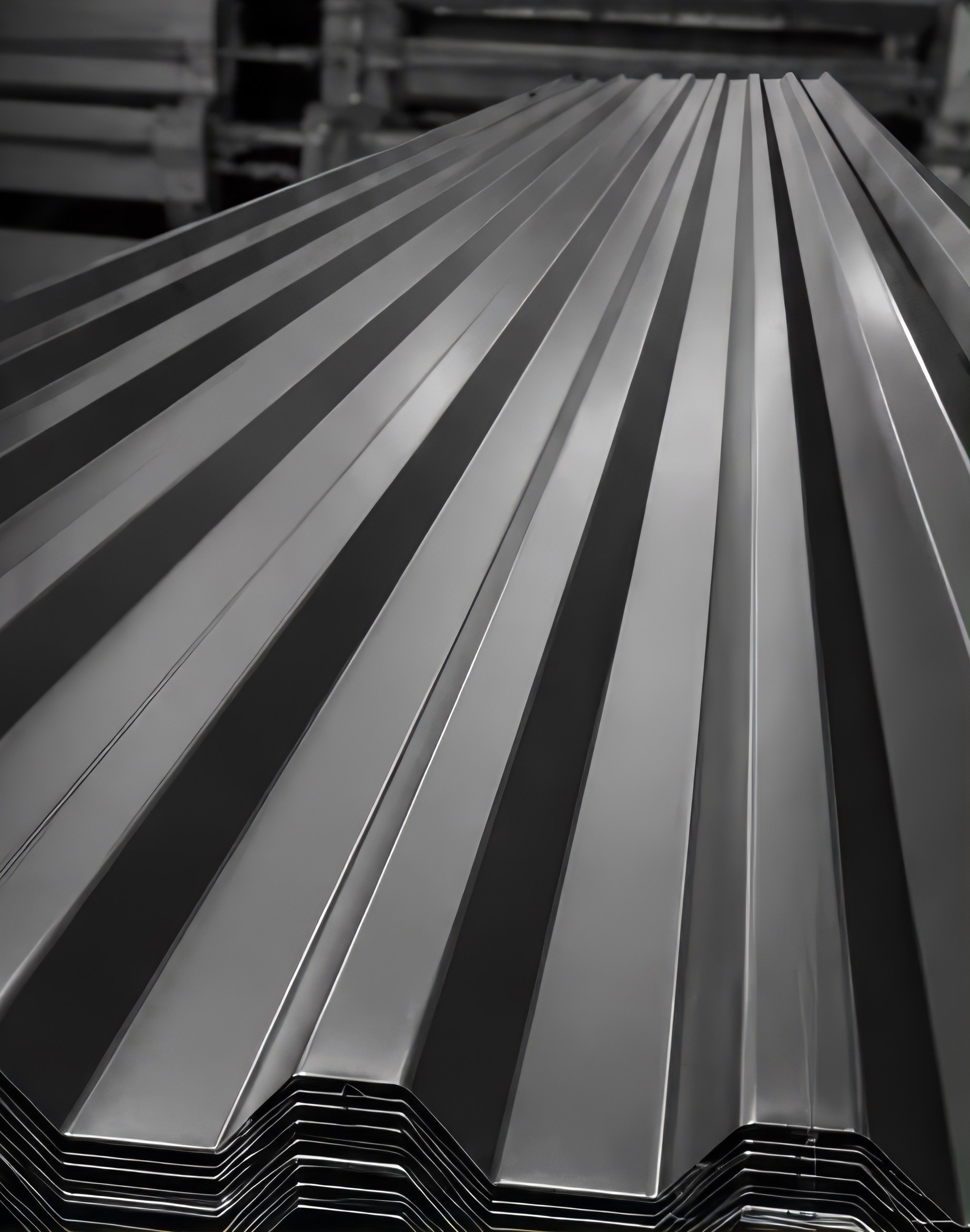 Charcoal IBR roof sheeting stacked and ready to load